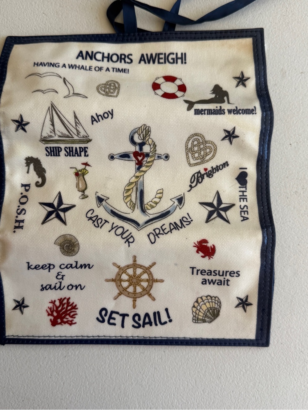 Brighton Anchors Aweigh Navy and Cream Nautical Jewelry Travel Case